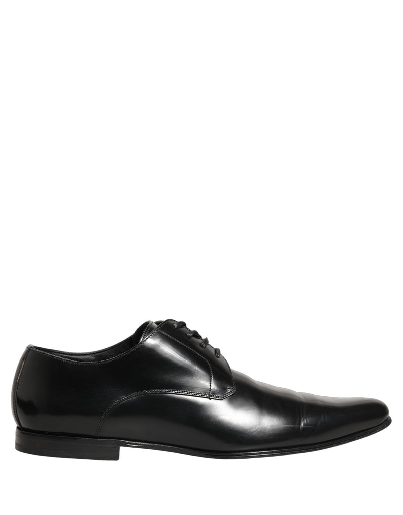 Dolce & Gabbana Black Leather Derby Dress Shoes for Men