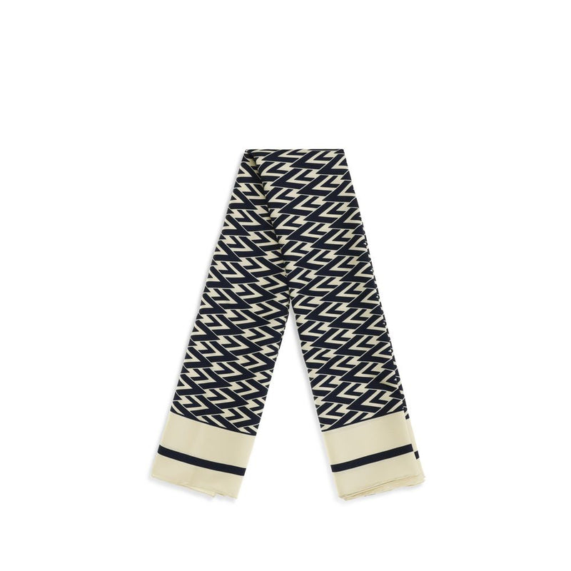 Valentino Garavani Beige Silk Scarf - Toute La V Print