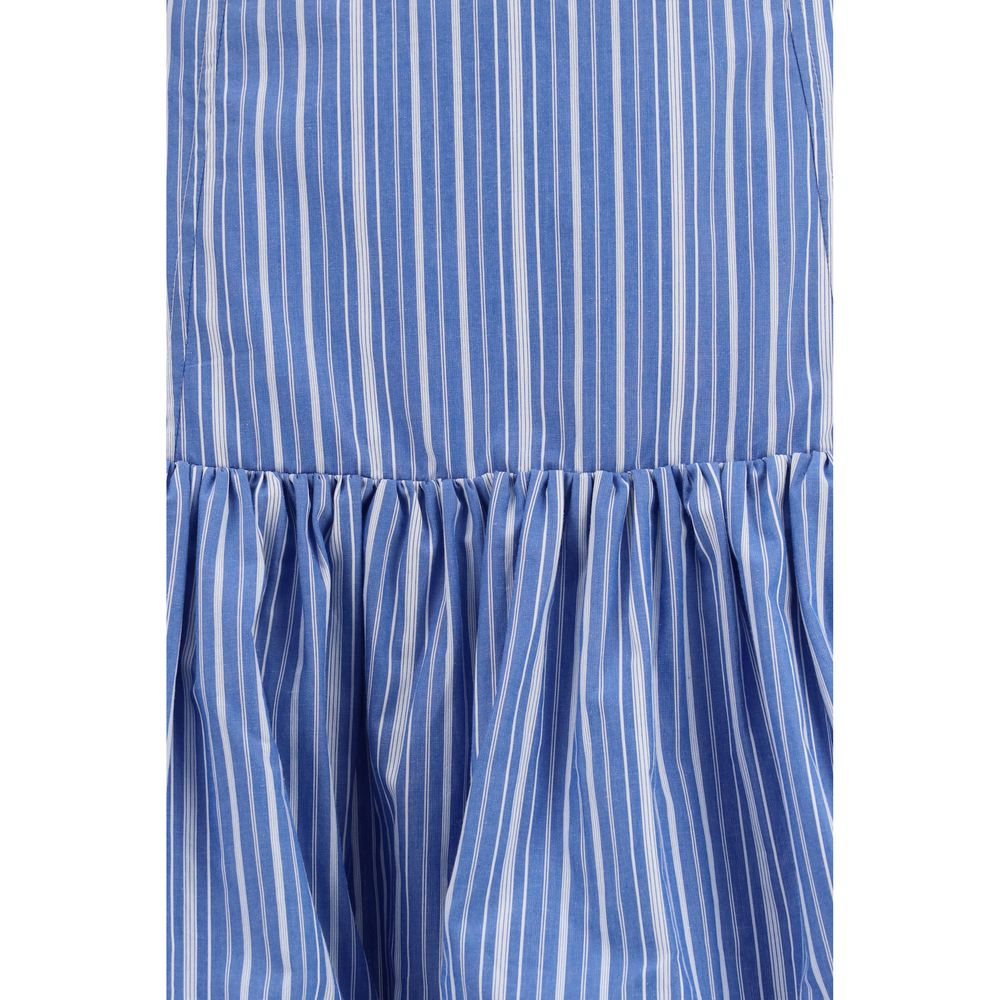 Ganni Blue Cotton Mini Balloon Skirt