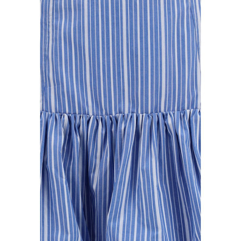 Ganni Blue Cotton Mini Balloon Skirt