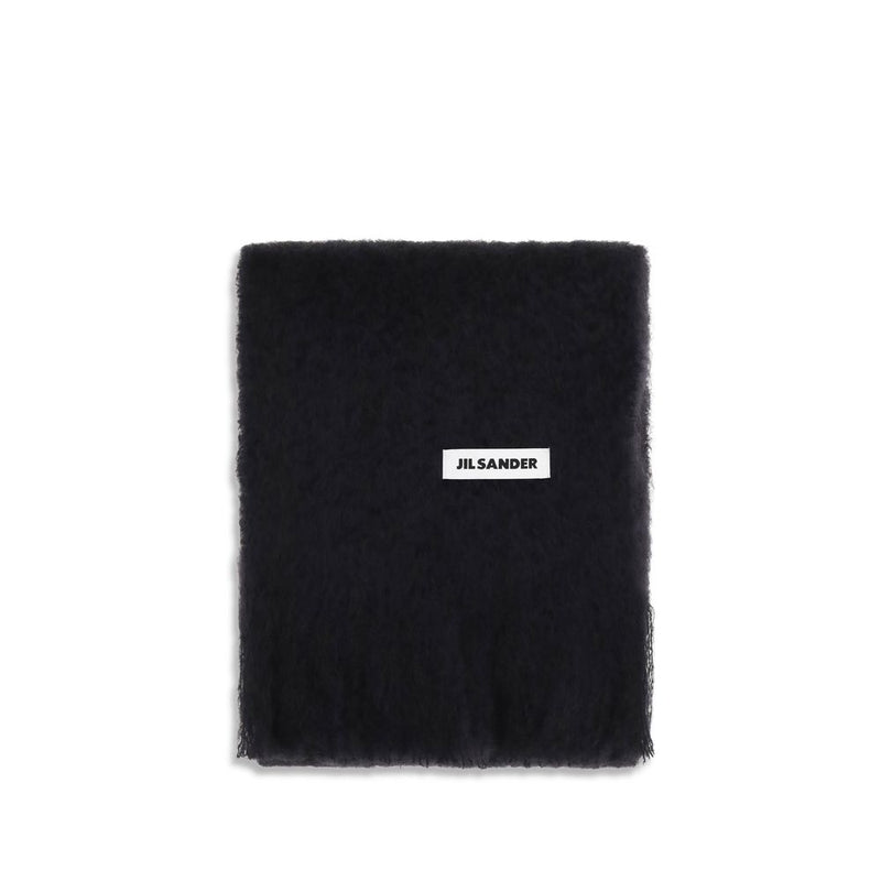 Jil Sander Black Wool Oves Aries Scarf