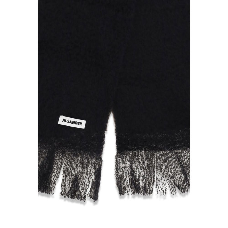 Jil Sander Black Wool Oves Aries Scarf