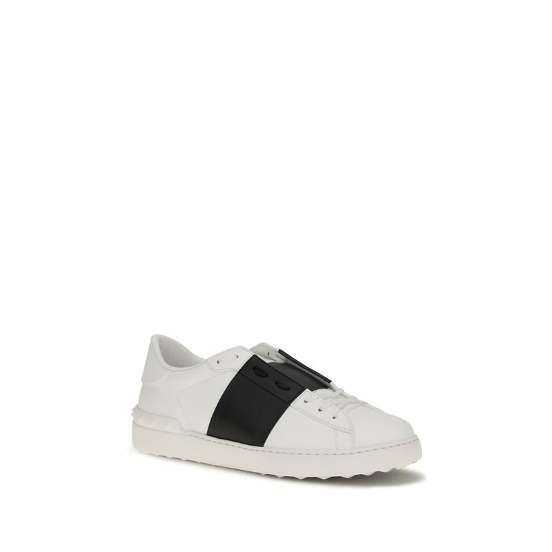 Valentino Garavani Black and White Calf Leather Bos Taurus Sneakers
