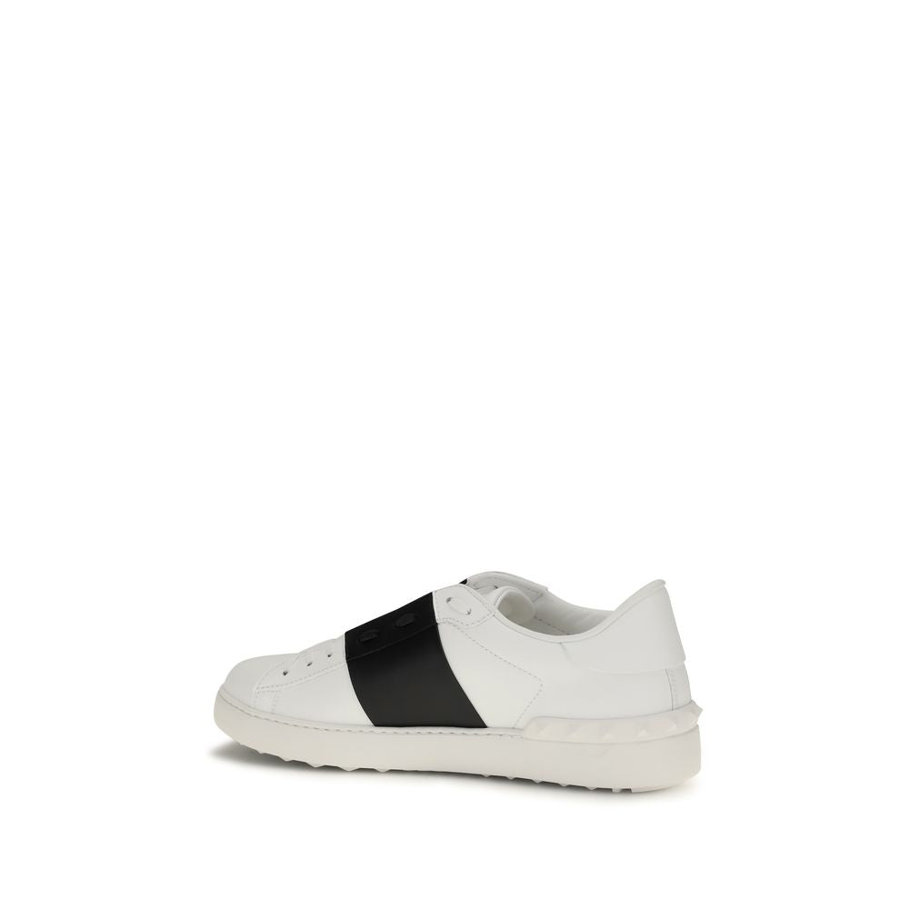 Valentino Garavani Black and White Calf Leather Bos Taurus Sneakers