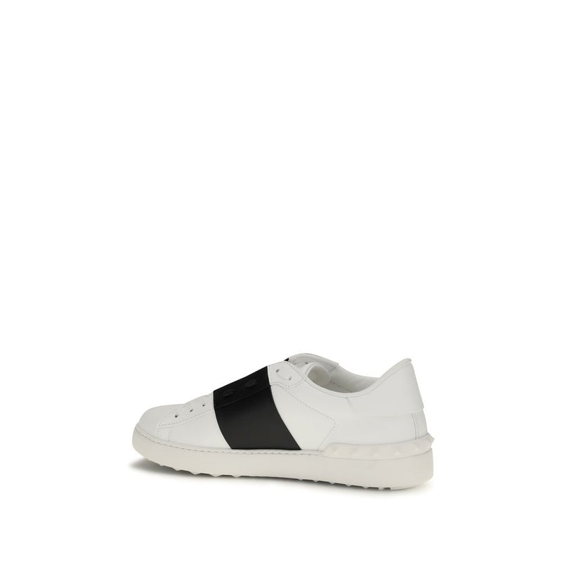 Valentino Garavani Black and White Calf Leather Bos Taurus Sneakers
