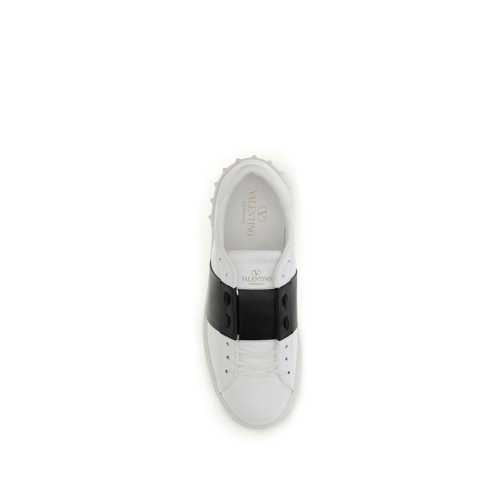 Valentino Garavani Black and White Calf Leather Bos Taurus Sneakers