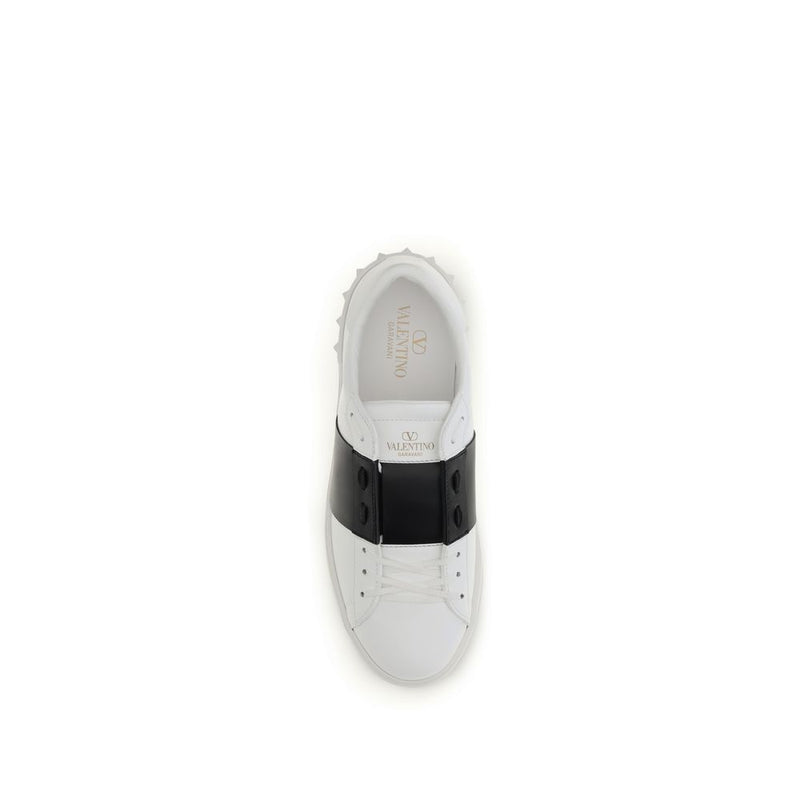 Valentino Garavani Black and White Calf Leather Bos Taurus Sneakers