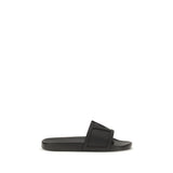 Valentino Garavani Black Rubber Flat Sandals for Men