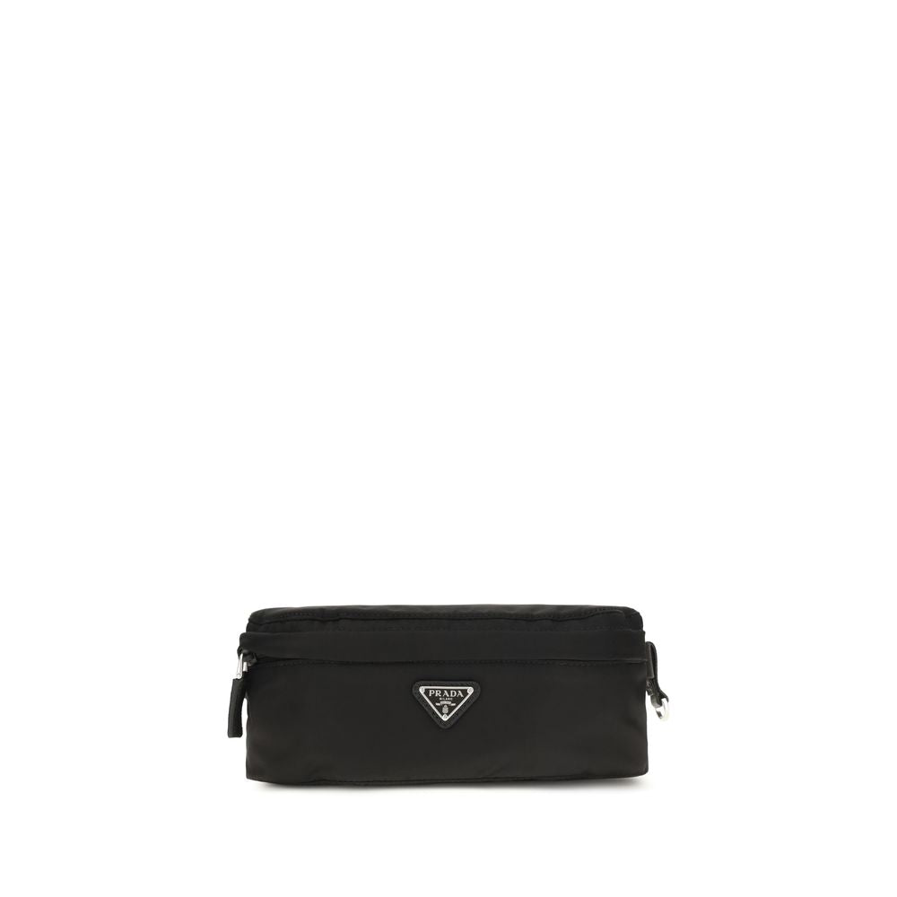 Prada Black Recycled Polyamide Clutch Bag - Sustainable Style