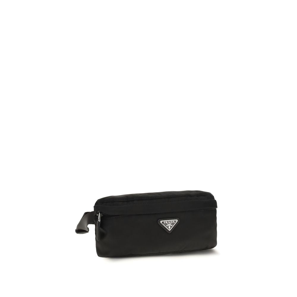 Prada Black Recycled Polyamide Clutch Bag - Sustainable Style