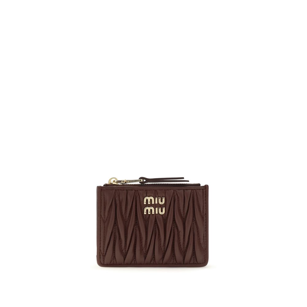 Miu Miu Bordeaux Lamb Ovis Aries Wallet