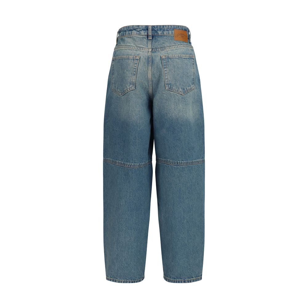 Ganni Blue Cotton Tapered Jeans for Women