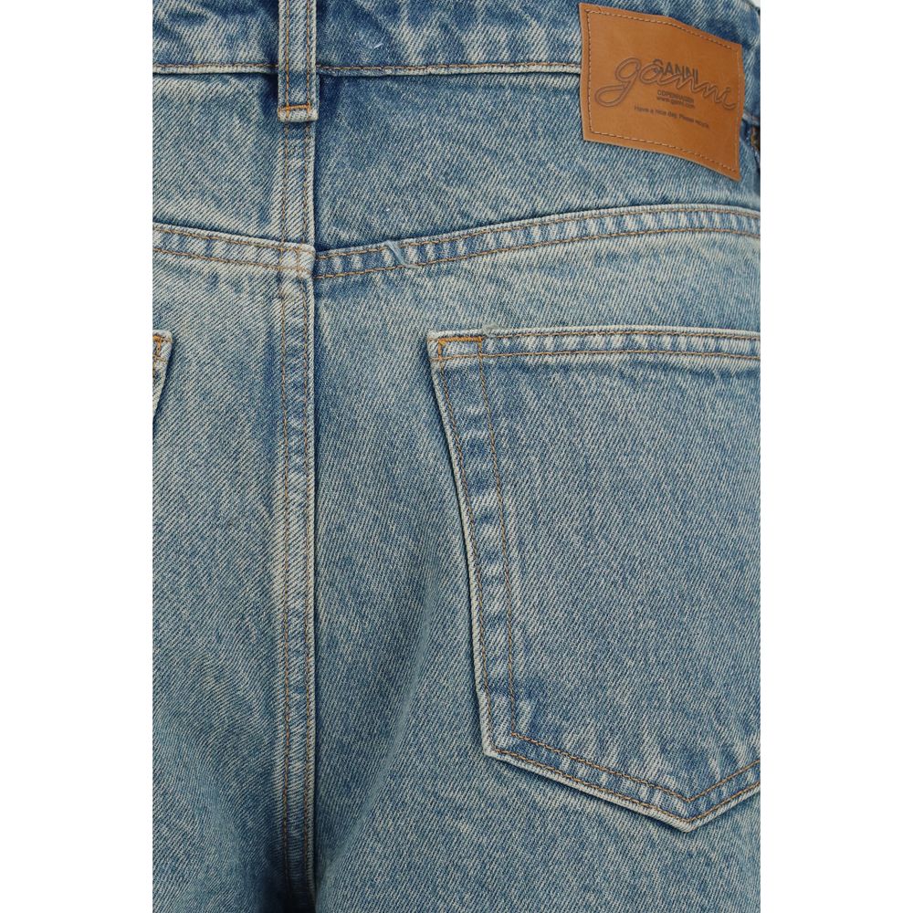 Ganni Blue Cotton Tapered Jeans for Women