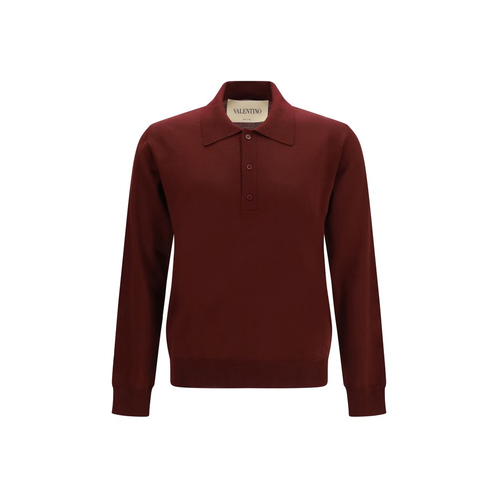 Polo Shirt en Laine Ovis Aries Bordeaux Valentino