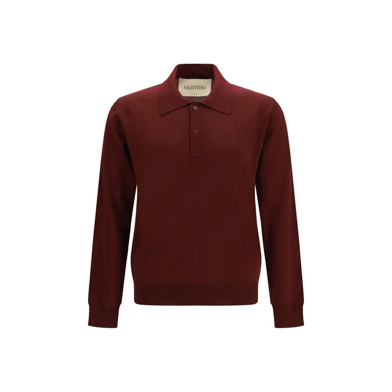 Valentino Bordeaux Wool Oves Aries Polo Shirt