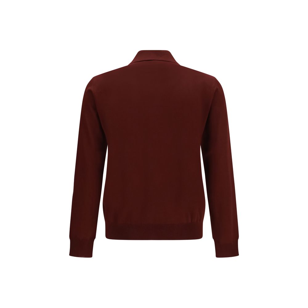 Polo Shirt en Laine Ovis Aries Bordeaux Valentino