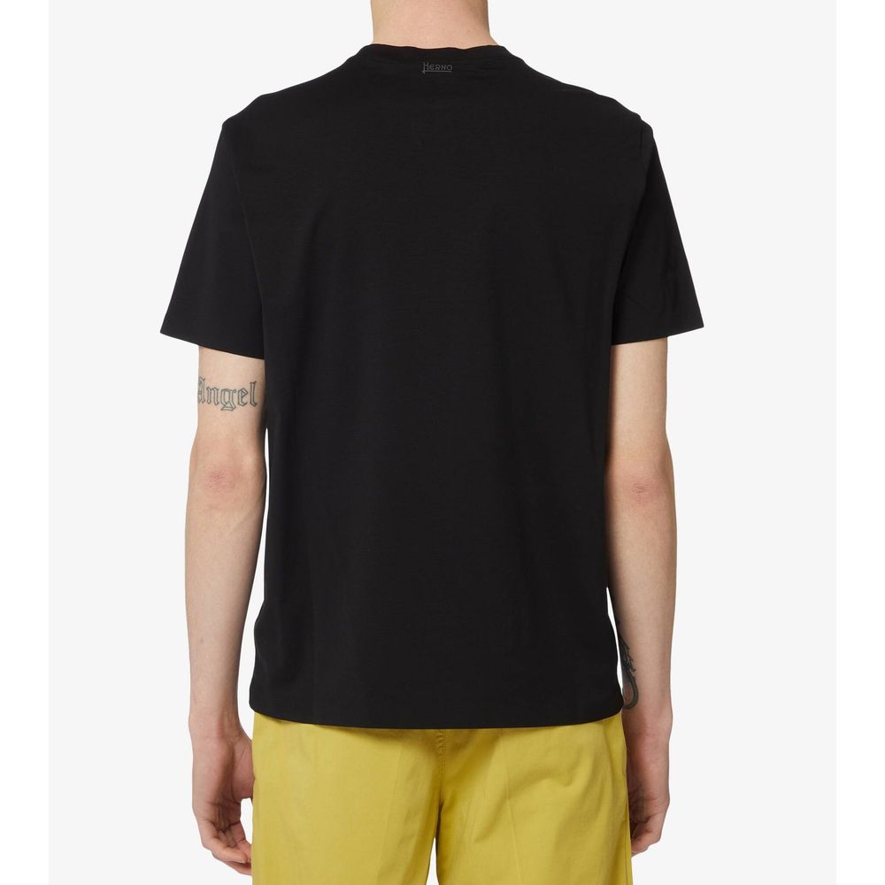 Herno Black Cotton T-Shirt for Men