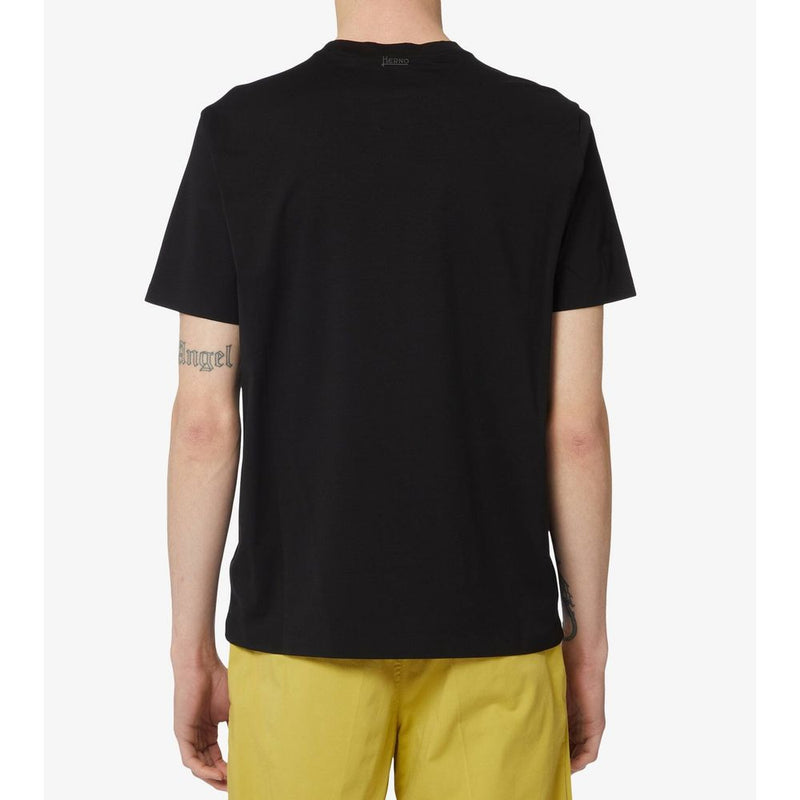 Herno Black Cotton T-Shirt for Men