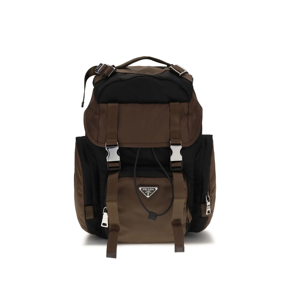 Prada Brown Recycled Polyamide Backpack - SS26