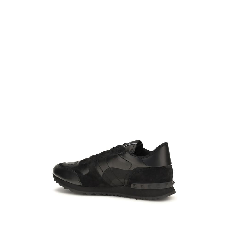 Valentino Garavani Black Rockrunner Camouflage Sneakers