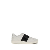 Valentino Garavani Black Calf Leather Bos Taurus Low Top Sneakers