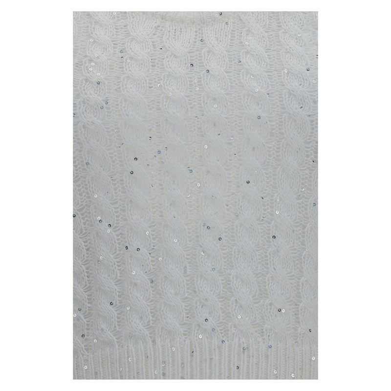 Brunello Cucinelli White Linen Tank Top with Sequins
