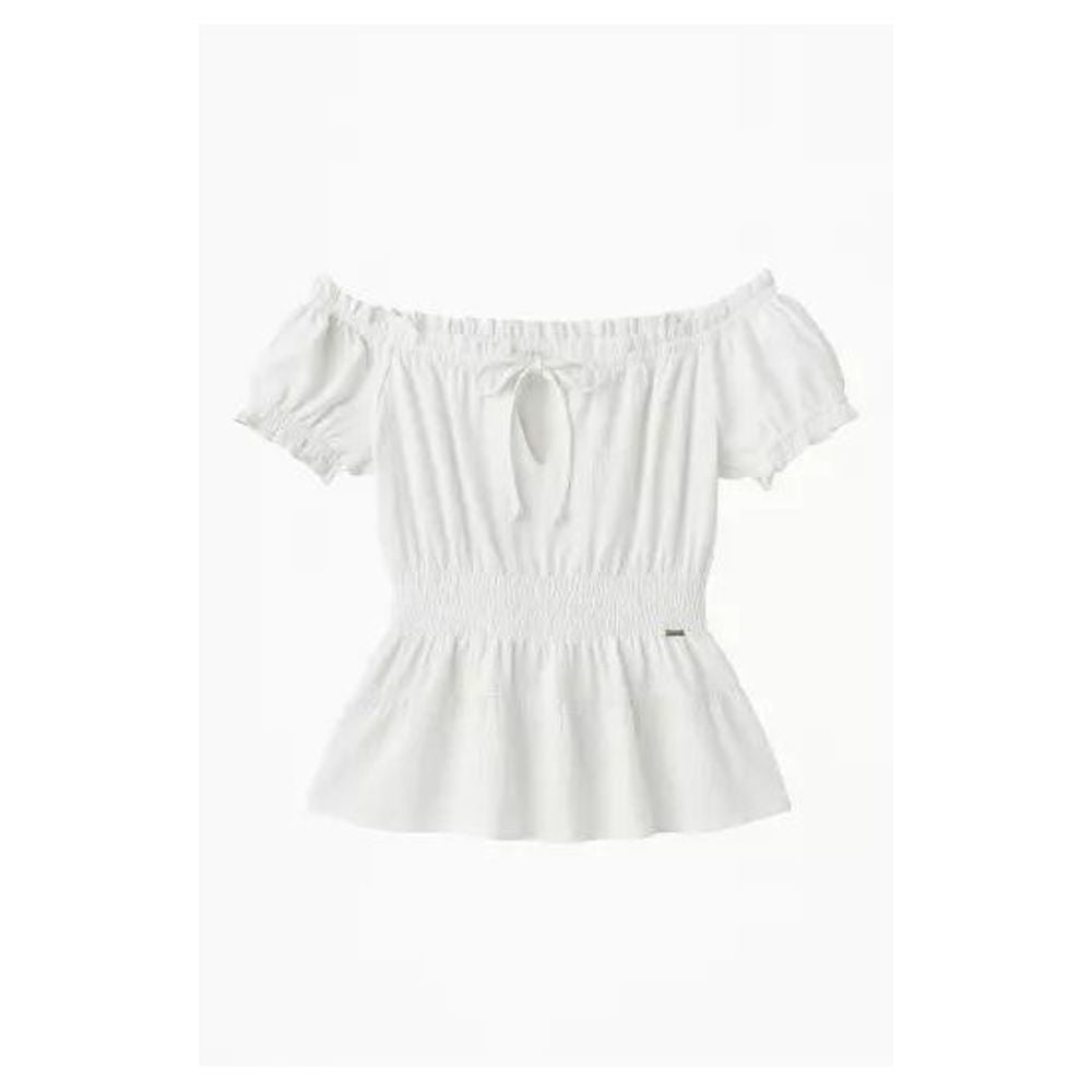 Guess White Polyester Blouse - Chic Women's Fashion