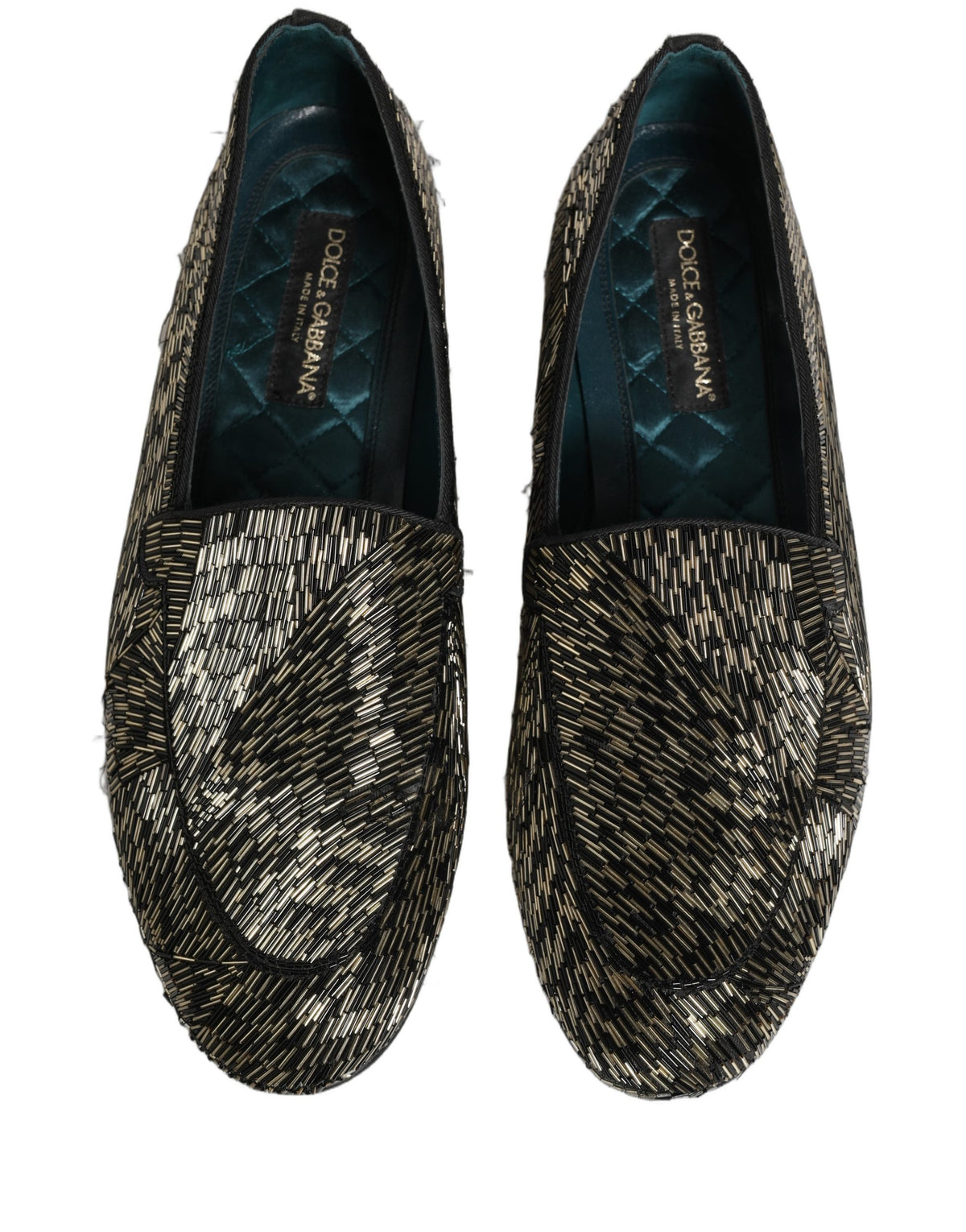 Dolce & Gabbana Black Silver Embellished Dress Loafers