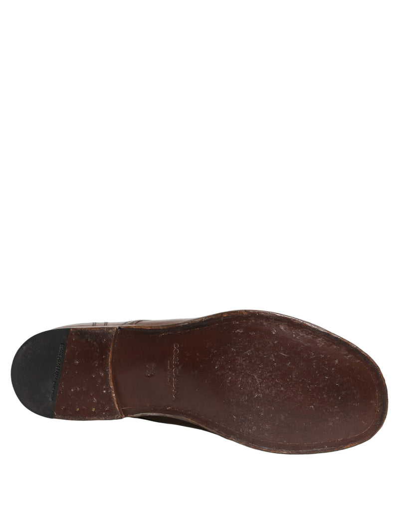 Dolce & Gabbana Brown Leather Derby Dress Shoes for Men