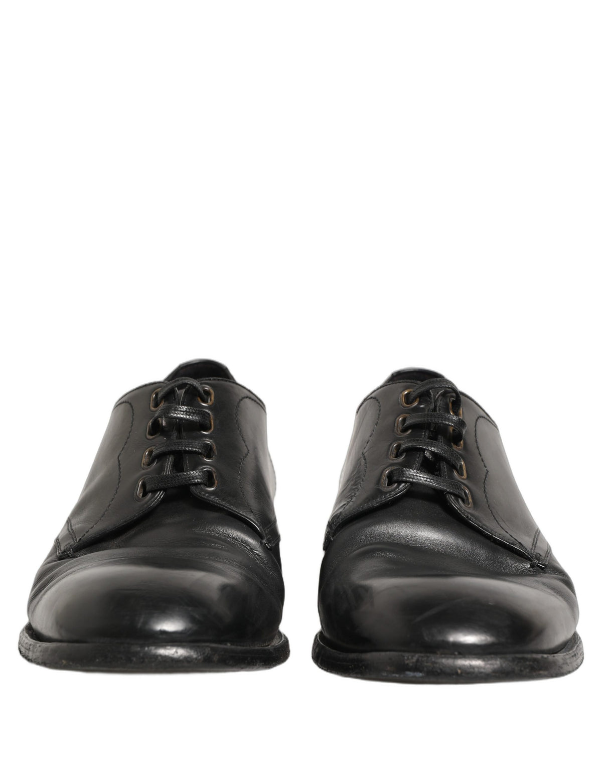 Dolce & Gabbana Black Leather Derby Dress Shoes for Men