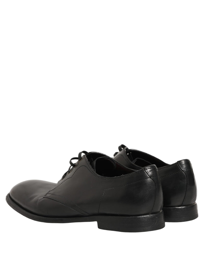 Dolce & Gabbana Black Leather Derby Dress Shoes for Men