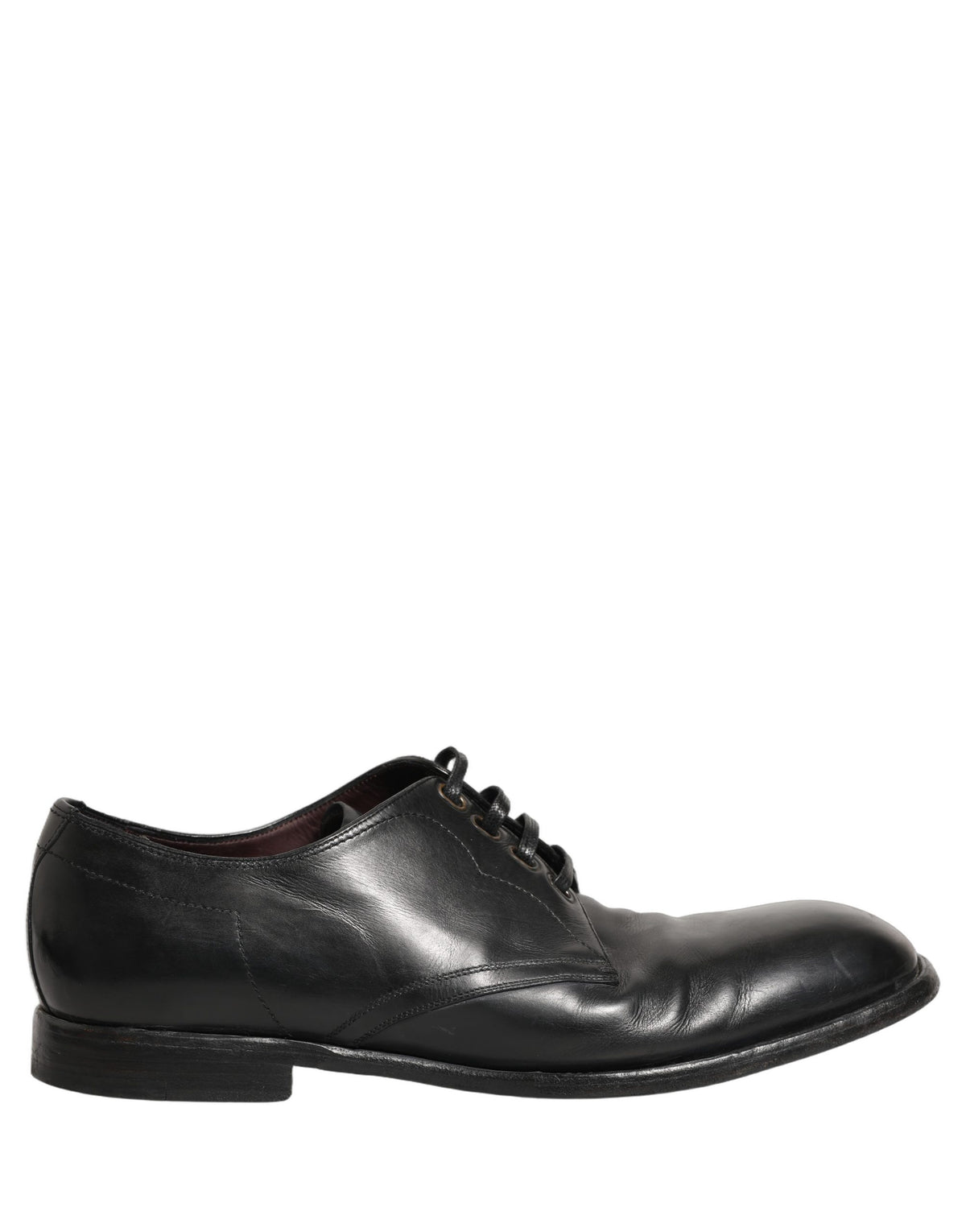 Dolce & Gabbana Black Leather Derby Dress Shoes for Men
