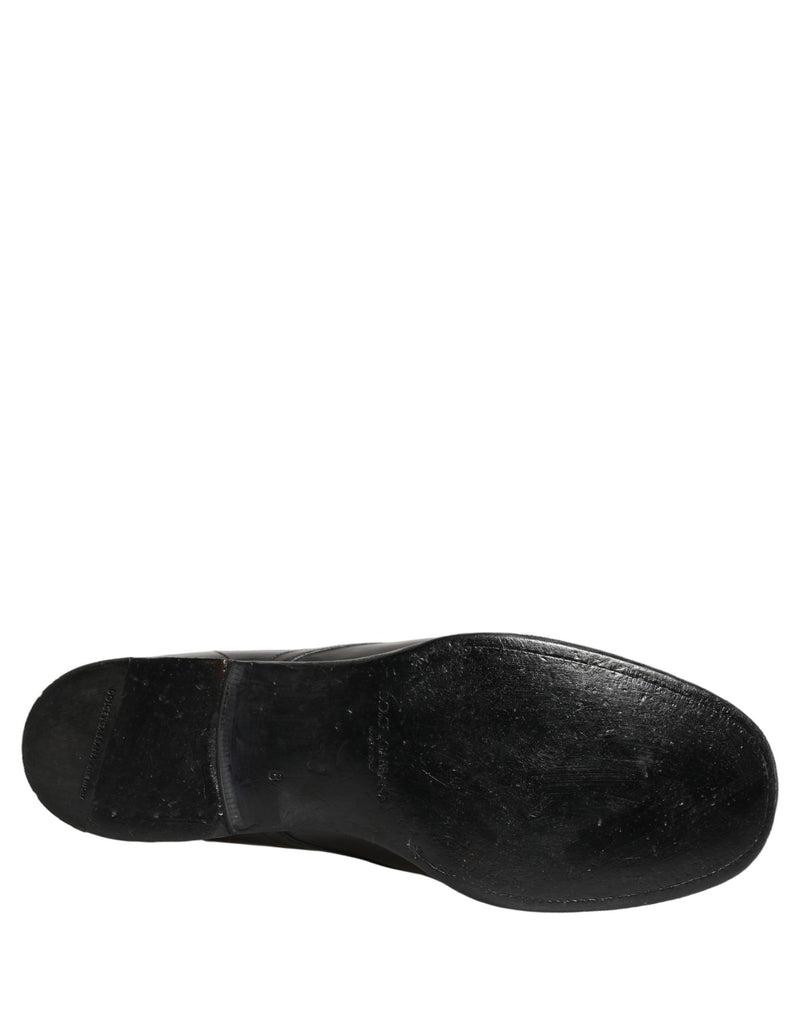 Dolce & Gabbana Black Leather Derby Dress Shoes for Men