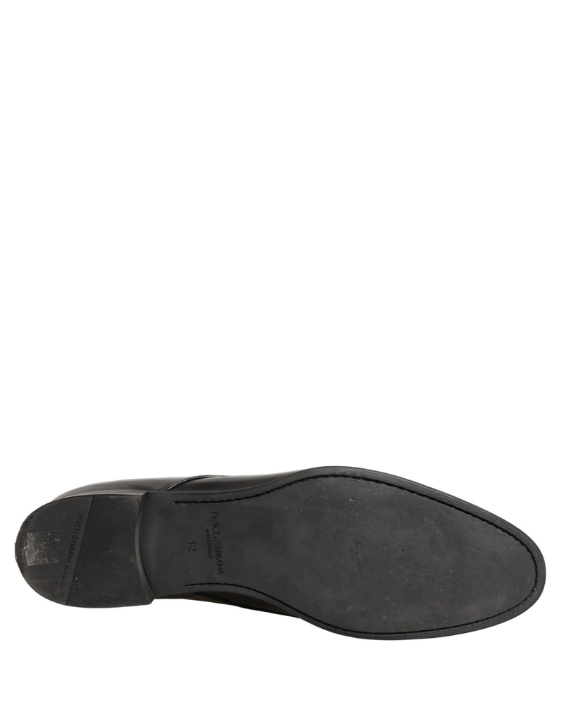 Dolce & Gabbana Black Leather Derby Dress Shoes for Men