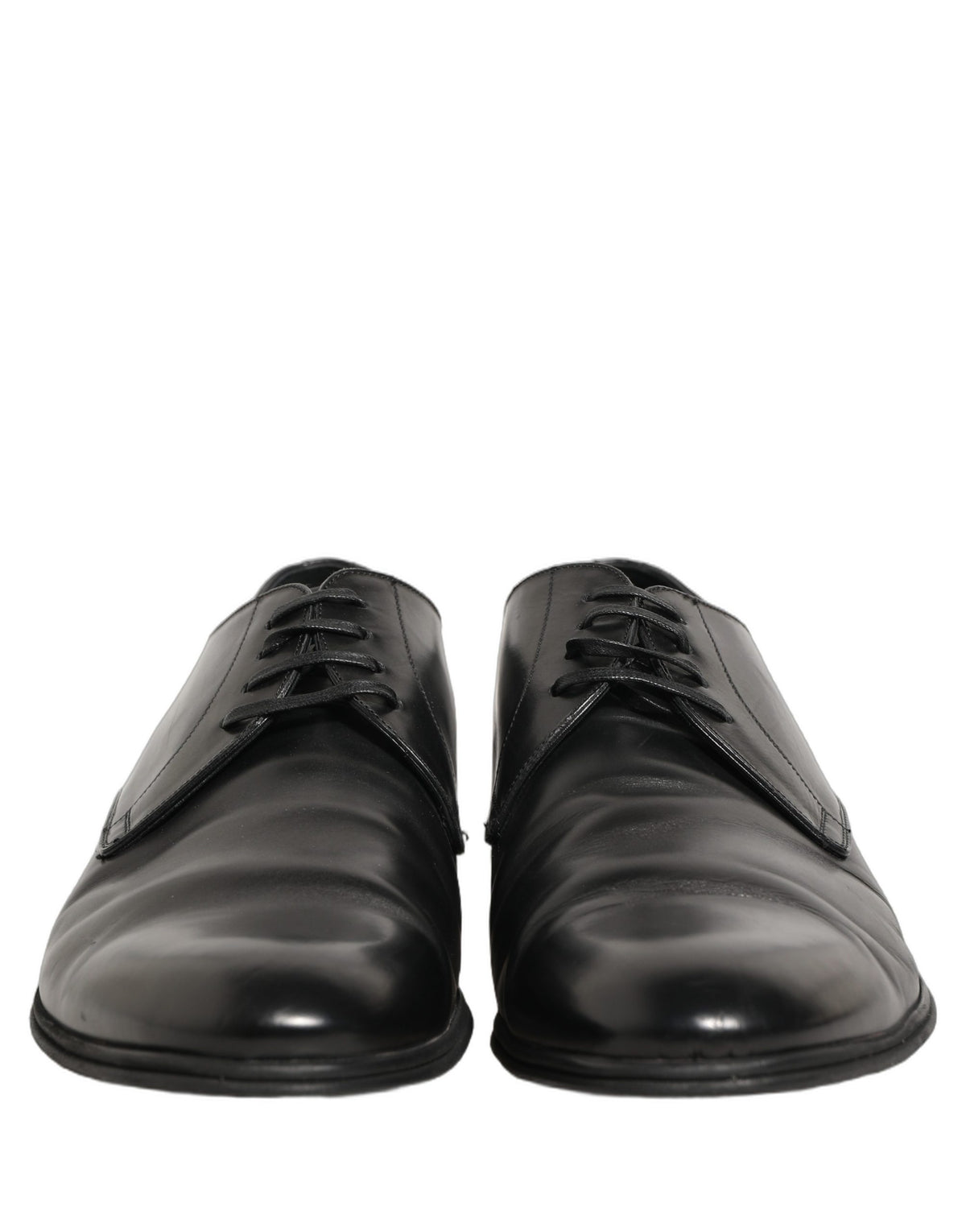 Dolce & Gabbana Black Leather Derby Dress Shoes for Men
