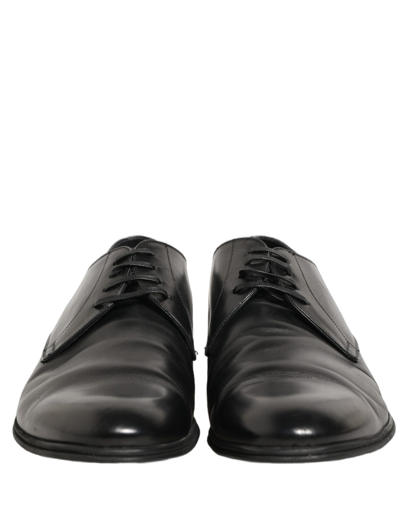 Dolce & Gabbana Black Leather Derby Dress Shoes for Men