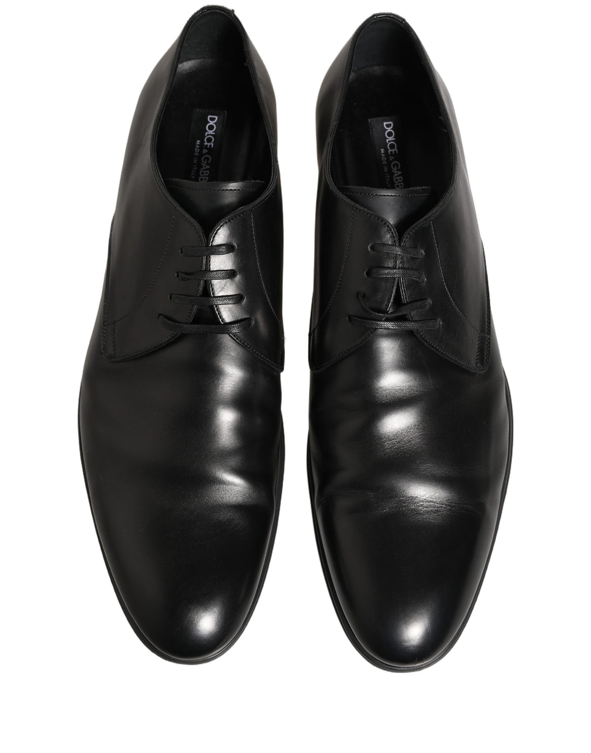 Dolce & Gabbana Black Leather Derby Dress Shoes for Men