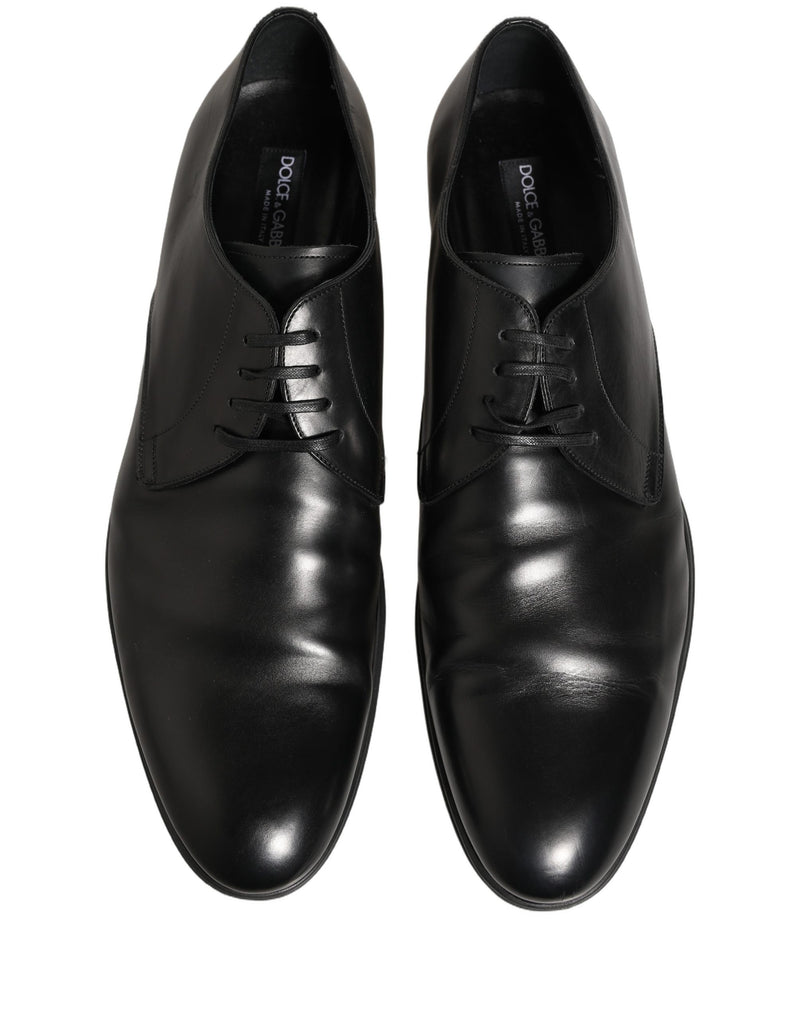 Dolce & Gabbana Black Leather Derby Dress Shoes for Men