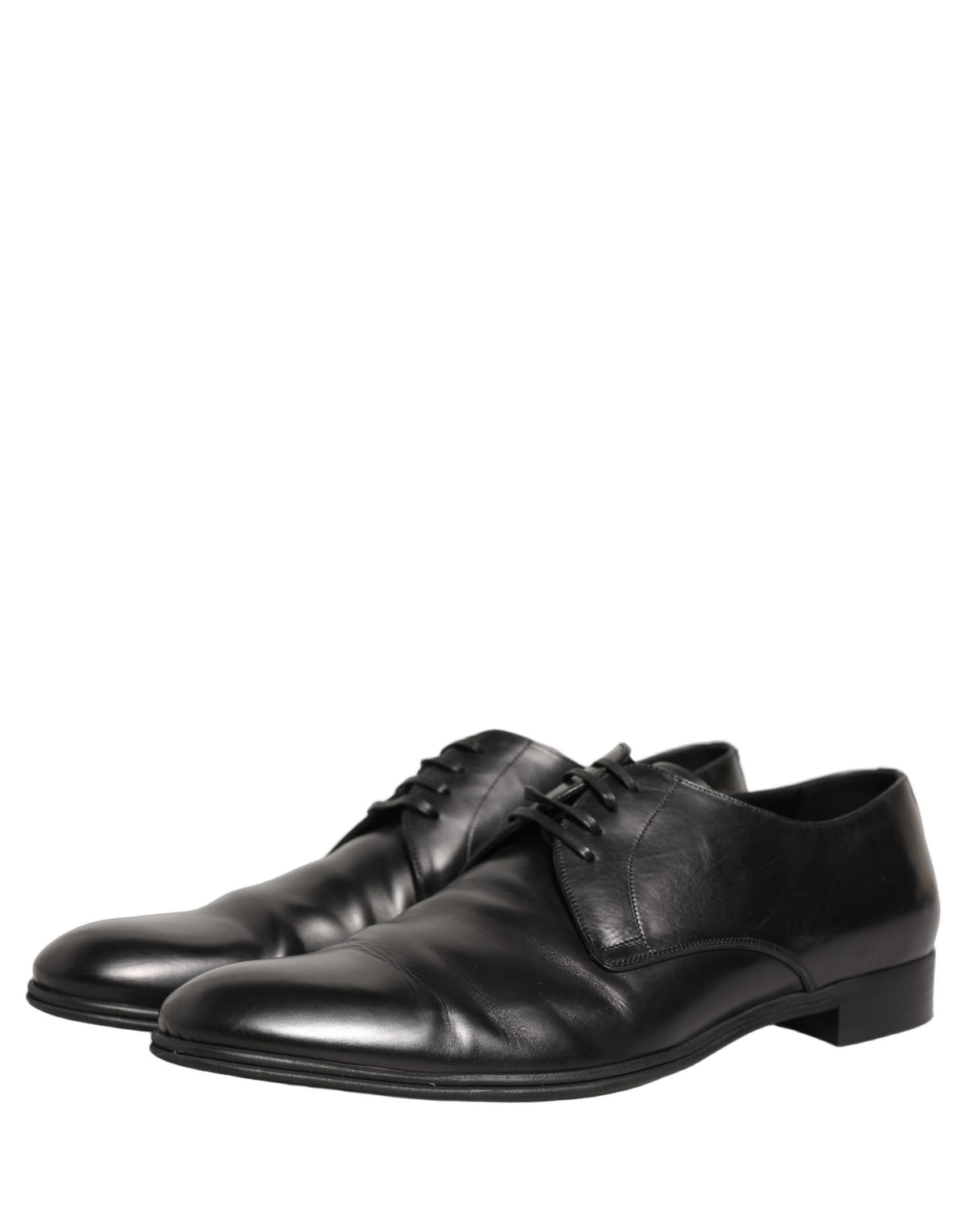 Dolce & Gabbana Black Leather Derby Dress Shoes for Men