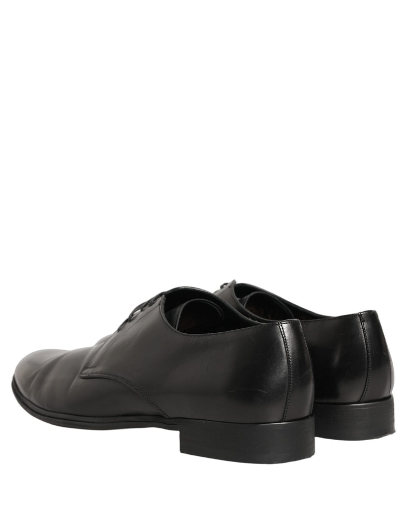 Dolce & Gabbana Black Leather Derby Dress Shoes for Men