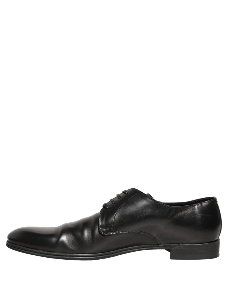 Dolce & Gabbana Black Leather Derby Dress Shoes for Men