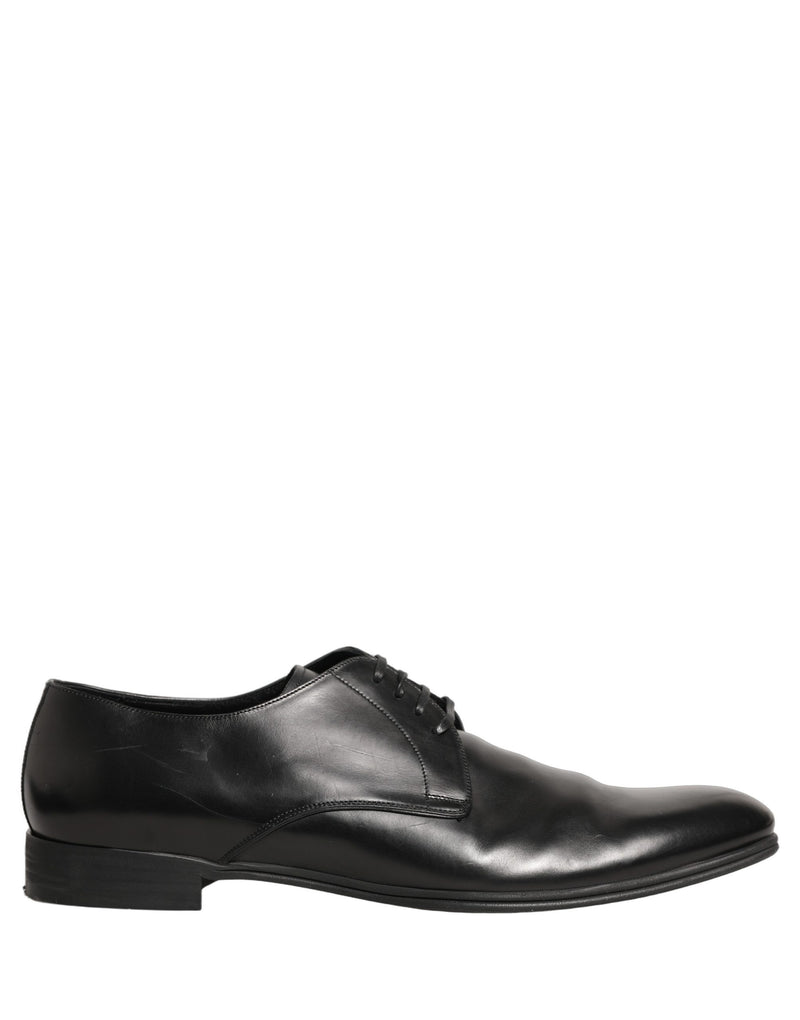 Dolce & Gabbana Black Leather Derby Dress Shoes for Men