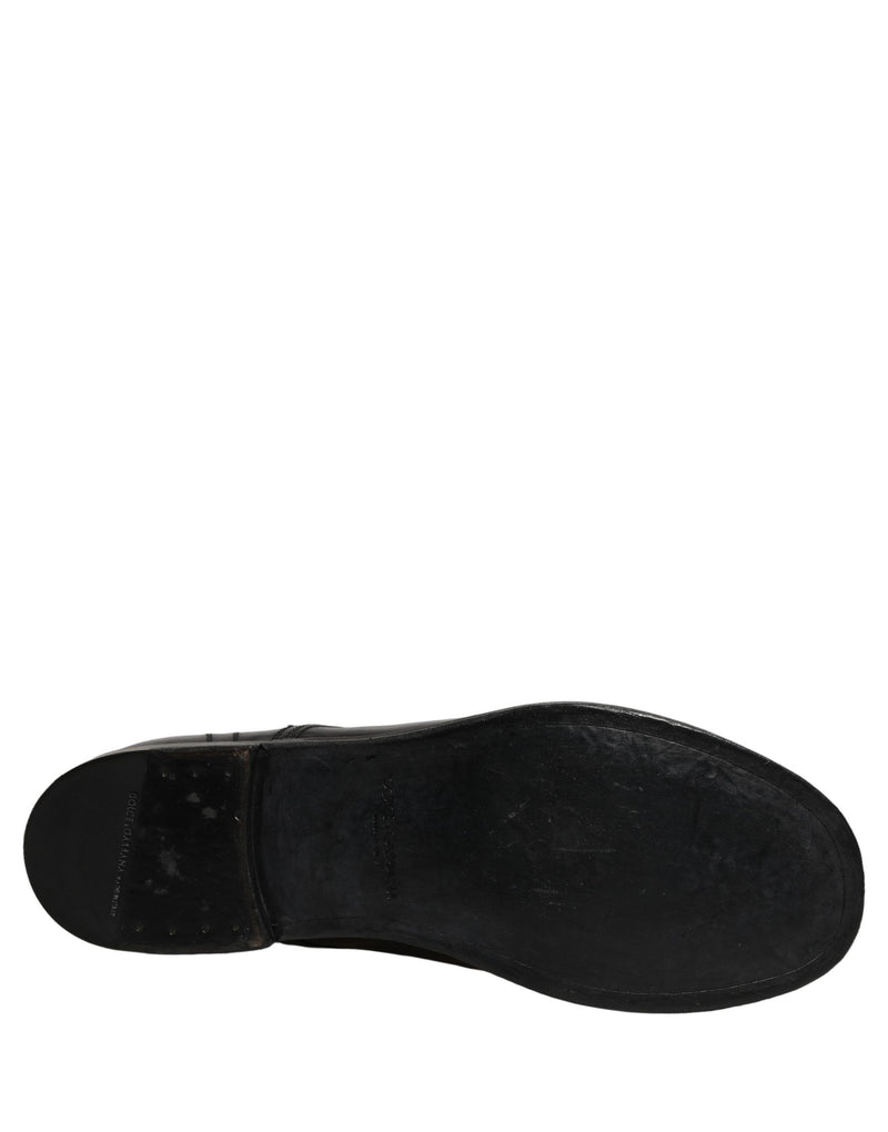 Dolce & Gabbana Black Leather Derby Dress Shoes for Men