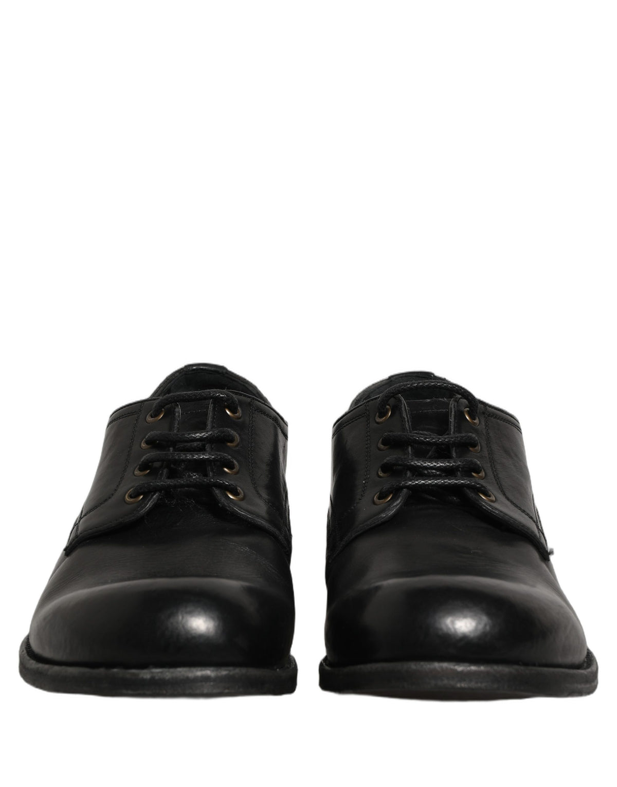 Dolce & Gabbana Black Leather Derby Dress Shoes for Men