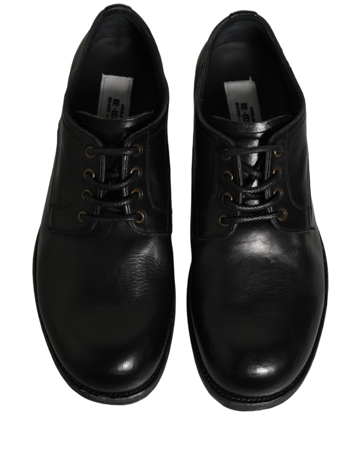 Dolce & Gabbana Black Leather Derby Dress Shoes for Men
