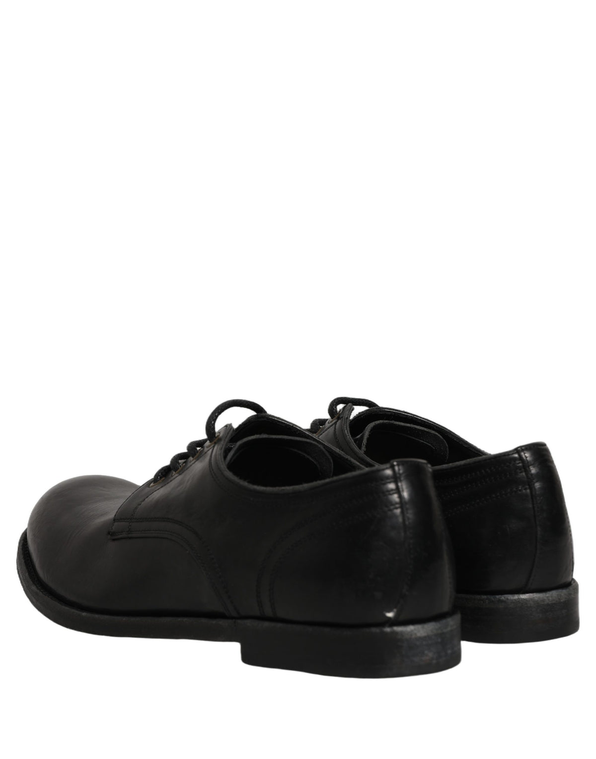 Dolce & Gabbana Black Leather Derby Dress Shoes for Men
