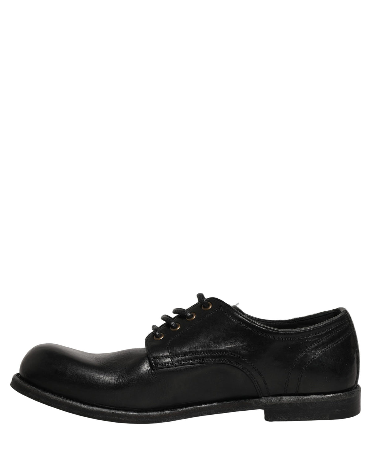 Dolce & Gabbana Black Leather Derby Dress Shoes for Men