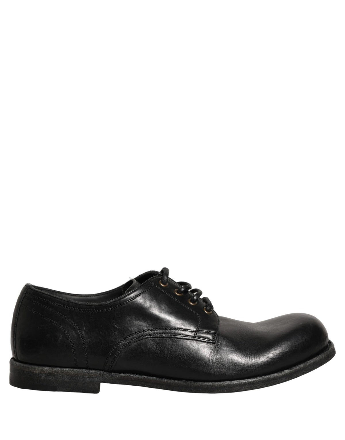 Dolce & Gabbana Black Leather Derby Dress Shoes for Men