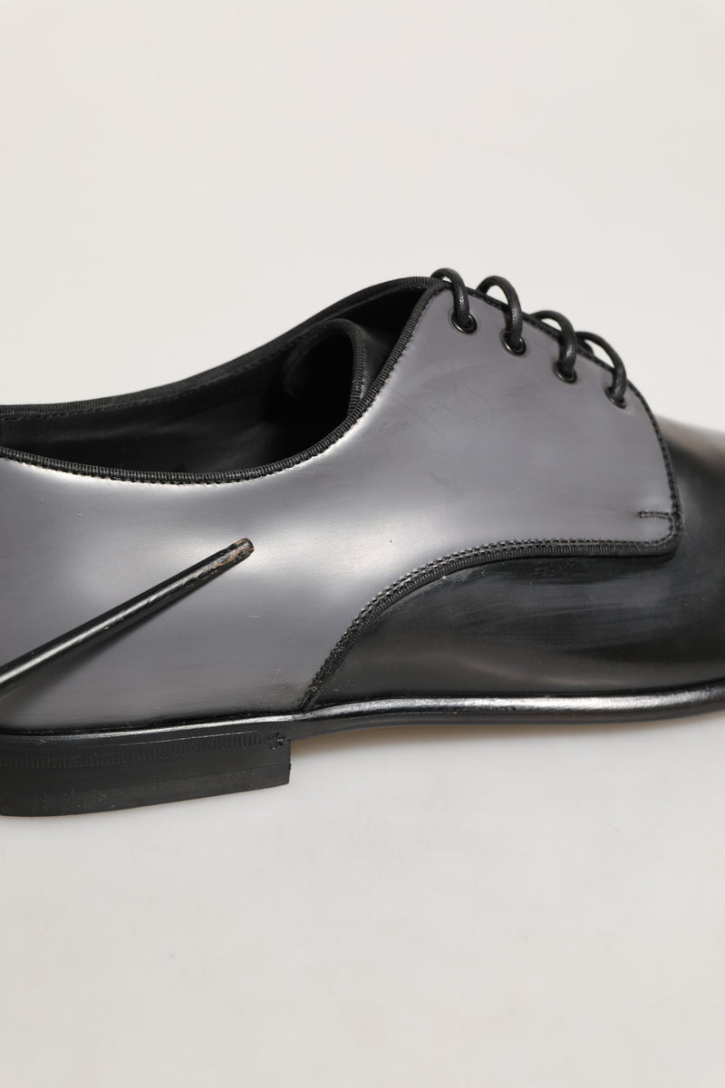 Dolce & Gabbana Black Leather Derby Dress Shoes for Men