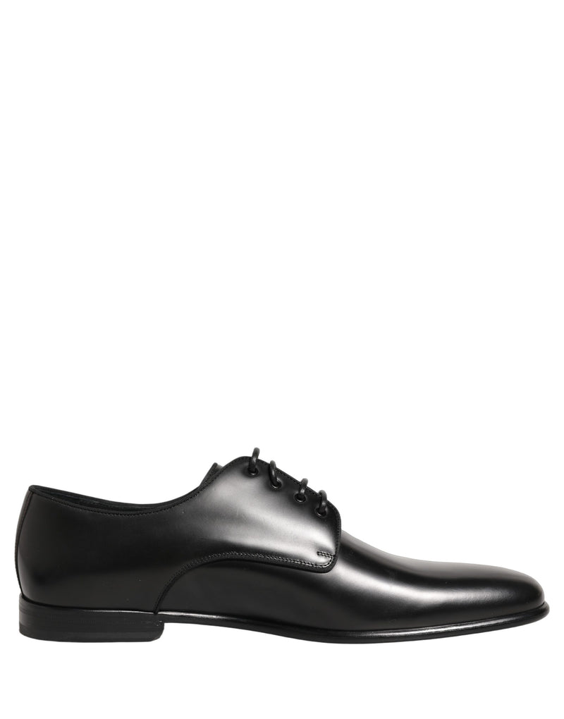 Dolce & Gabbana Black Leather Derby Dress Shoes for Men